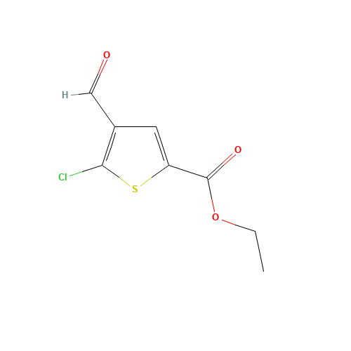 ethyl 5-chloro-4-formylthiophene-2-carboxylate (CAS: 74598-06-4) - Chemical Structure and Molecular Formula 