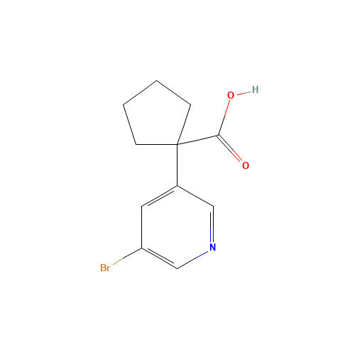 1-(5-bromopyridin-3-yl)cyclopentane-1-carboxylic acid (CAS: 1195178-83-6) - Chemical Structure and Molecular Formula 