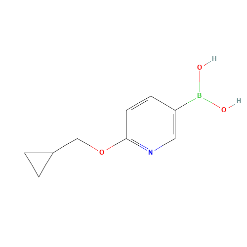 [6-(cyclopropylmethoxy)pyridin-3-yl]boronic acid (CAS: 1028749-31-6) - Chemical Structure and Molecular Formula 