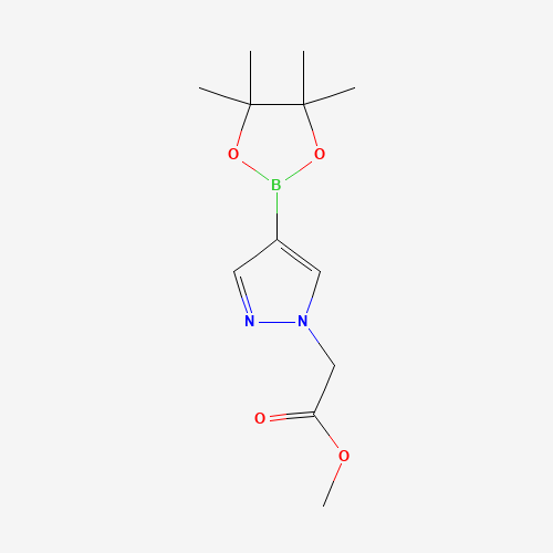 methyl 2-[4-(4,4,5,5-tetramethyl-1,3,2-dioxaborolan-2-yl)pyrazol-1-yl]acetate (CAS: 959585-44-5) - Chemical Structure and Molecular Formula 