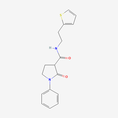 2-oxo-1-phenyl-N-(2-thiophen-2-ylethyl)pyrrolidine-3-carboxamide (CAS: 932305-96-9) - Related Chemical Product