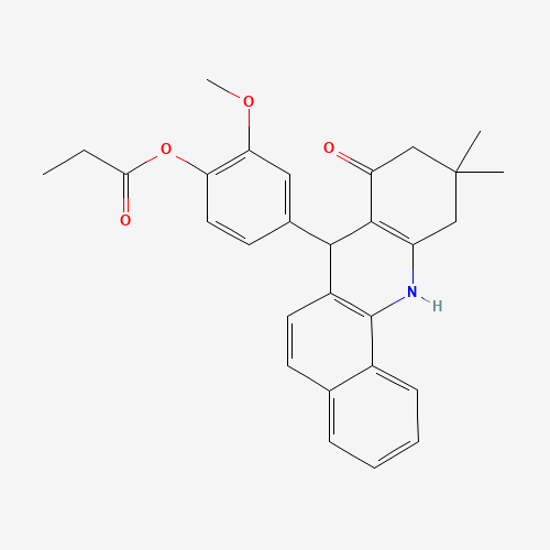 [4-(10,10-dimethyl-8-oxo-7,9,11,12-tetrahydrobenzo[c]acridin-7-yl)-2-methoxyphenyl] propanoate (CAS: 893772-47-9) - Related Chemical Product