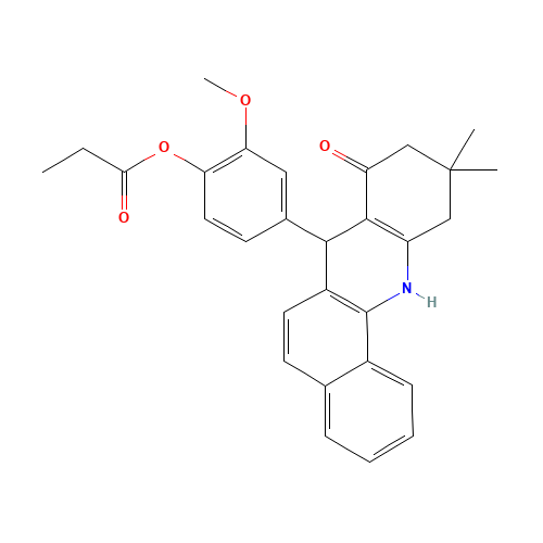 [4-(10,10-dimethyl-8-oxo-7,9,11,12-tetrahydrobenzo[c]acridin-7-yl)-2-methoxyphenyl] propanoate (CAS: 893772-47-9) - Related Chemical Product