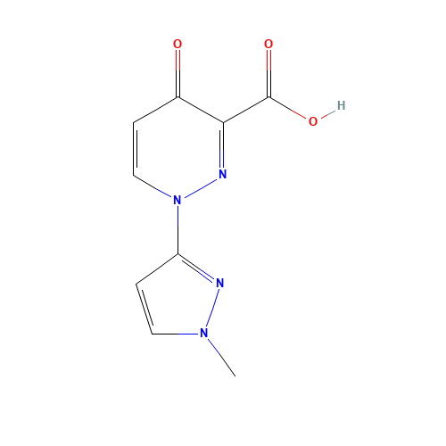 1-(1-methylpyrazol-3-yl)-4-oxopyridazine-3-carboxylic acid (CAS: 1314396-76-3) - Chemical Structure and Molecular Formula 