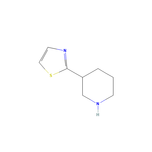 2-piperidin-3-yl-1,3-thiazole (CAS: 630121-84-5) - Chemical Structure and Molecular Formula 