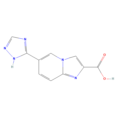 6-(1H-1,2,4-triazol-5-yl)imidazo[1,2-a]pyridine-2-carboxylic acid (CAS: 1167626-89-2) - Chemical Structure and Molecular Formula 
