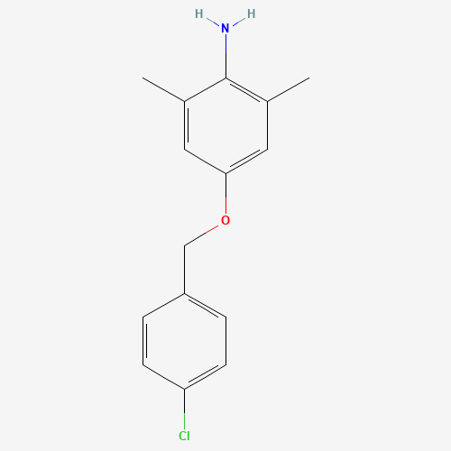 4-[(4-chlorophenyl)methoxy]-2,6-dimethylaniline (CAS: 1202160-84-6) - Chemical Structure and Molecular Formula 