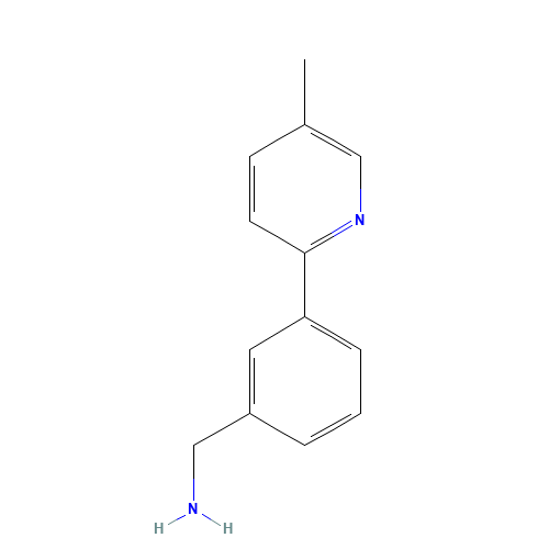 [3-(5-methylpyridin-2-yl)phenyl]methanamine (CAS: 1208339-06-3) - Chemical Structure and Molecular Formula 