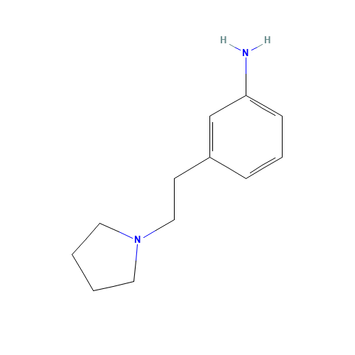 3-(2-pyrrolidin-1-ylethyl)aniline (CAS: 710351-82-9) - Chemical Structure and Molecular Formula 