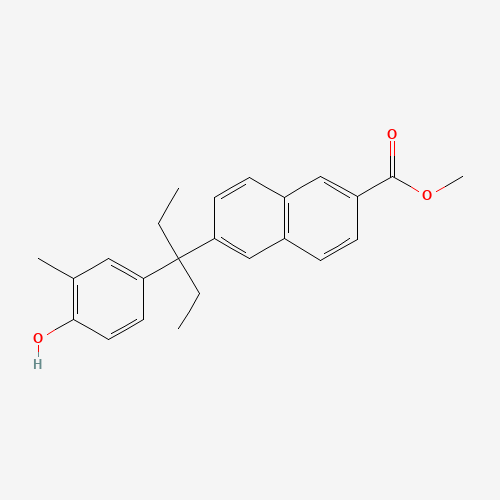 methyl 6-[3-(4-hydroxy-3-methylphenyl)pentan-3-yl]naphthalene-2-carboxylate (CAS: 895520-97-5) - Chemical Structure and Molecular Formula 