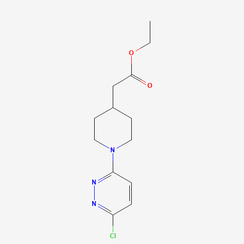 ethyl 2-[1-(6-chloropyridazin-3-yl)piperidin-4-yl]acetate (CAS: 1246471-48-6) - Chemical Structure and Molecular Formula 