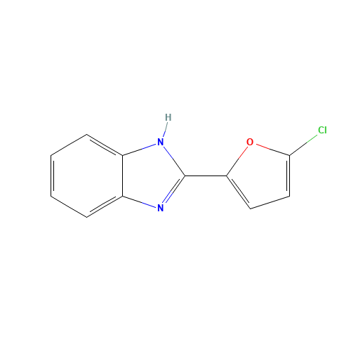 2-(5-chlorofuran-2-yl)-1H-benzimidazole (CAS: 4303-18-8) - Chemical Structure and Molecular Formula 