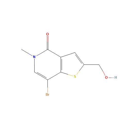 7-bromo-2-(hydroxymethyl)-5-methylthieno[3,2-c]pyridin-4-one (CAS: 1610520-62-1) - Chemical Structure and Molecular Formula 