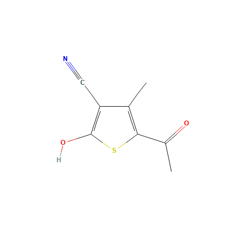5-acetyl-2-hydroxy-4-methylthiophene-3-carbonitrile (CAS: 120456-32-8) - Chemical Structure and Molecular Formula 