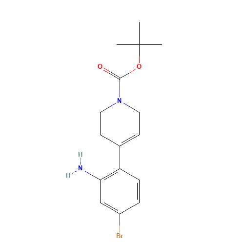 tert-butyl 4-(2-amino-4-bromophenyl)-3,6-dihydro-2H-pyridine-1-carboxylate (CAS: 1534378-18-1) - Chemical Structure and Molecular Formula 