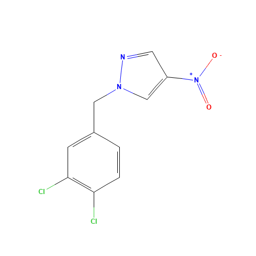 1-[(3,4-dichlorophenyl)methyl]-4-nitropyrazole (CAS: 333444-52-3) - Chemical Structure and Molecular Formula 