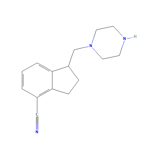 1-(piperazin-1-ylmethyl)-2,3-dihydro-1H-indene-4-carbonitrile (CAS: 1374357-63-7) - Chemical Structure and Molecular Formula 