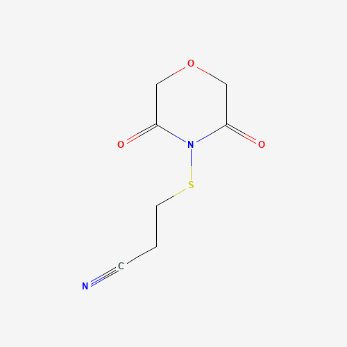 3-(3,5-dioxomorpholin-4-yl)sulfanylpropanenitrile (CAS: 197955-43-4) - Chemical Structure and Molecular Formula 