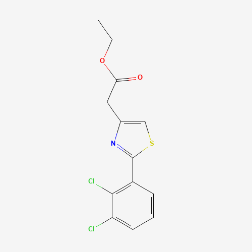 ethyl 2-[2-(2,3-dichlorophenyl)-1,3-thiazol-4-yl]acetate (CAS: 78782-93-1) - Chemical Structure and Molecular Formula 