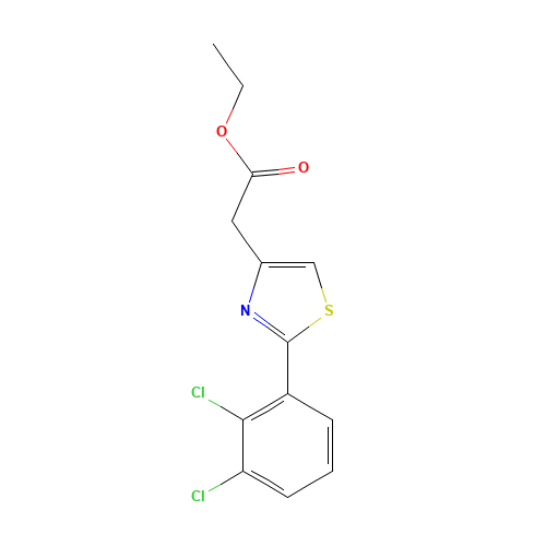 ethyl 2-[2-(2,3-dichlorophenyl)-1,3-thiazol-4-yl]acetate (CAS: 78782-93-1) - Chemical Structure and Molecular Formula 