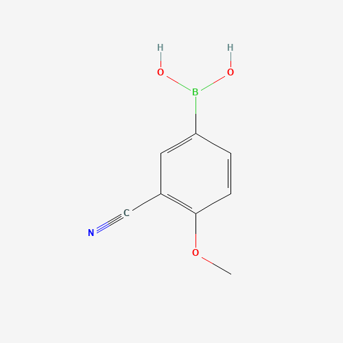 (3-cyano-4-methoxyphenyl)boronic acid (CAS: 911210-48-5) - Chemical Structure and Molecular Formula 