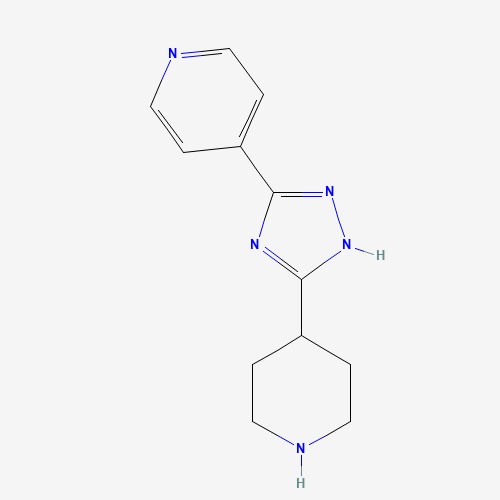 4-(5-piperidin-4-yl-1H-1,2,4-triazol-3-yl)pyridine (CAS: 893755-61-8) - Chemical Structure and Molecular Formula 