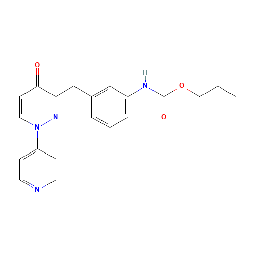 propyl N-[3-[(4-oxo-1-pyridin-4-ylpyridazin-3-yl)methyl]phenyl]carbamate (CAS: 1314380-87-4) - Chemical Structure and Molecular Formula 