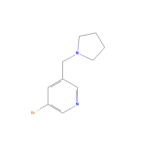 3-bromo-5-(pyrrolidin-1-ylmethyl)pyridine (CAS: 183608-59-5) - Chemical Structure and Molecular Formula 