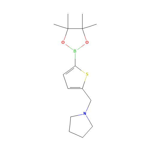 1-[[5-(4,4,5,5-tetramethyl-1,3,2-dioxaborolan-2-yl)thiophen-2-yl]methyl]pyrrolidine (CAS: 1218790-45-4) - Chemical Structure and Molecular Formula 