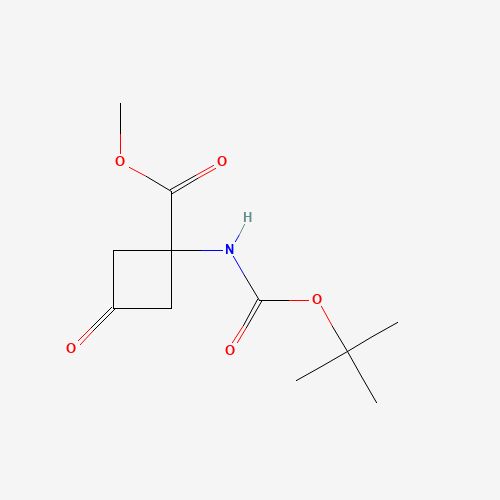 methyl 1-[(2-methylpropan-2-yl)oxycarbonylamino]-3-oxocyclobutane-1-carboxylate (CAS: 191110-97-1) - Chemical Structure and Molecular Formula 