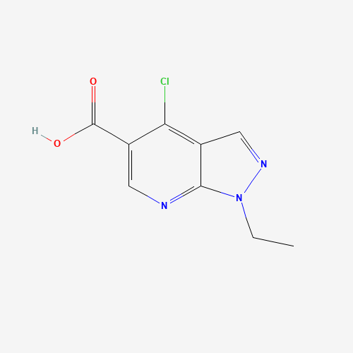 4-chloro-1-ethylpyrazolo[3,4-b]pyridine-5-carboxylic acid (CAS: 59060-16-1) - Chemical Structure and Molecular Formula 