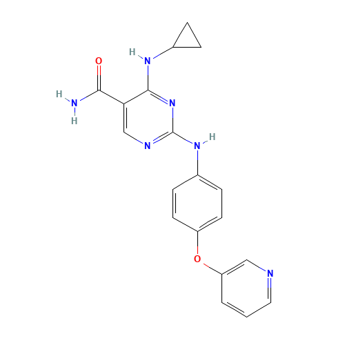 4-(cyclopropylamino)-2-(4-pyridin-3-yloxyanilino)pyrimidine-5-carboxamide (CAS: 1198302-60-1) - Related Chemical Product
