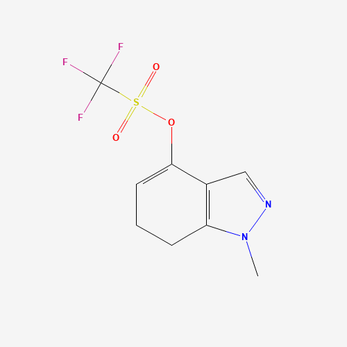 (1-methyl-6,7-dihydroindazol-4-yl) trifluoromethanesulfonate (CAS: 1419222-83-5) - Chemical Structure and Molecular Formula 