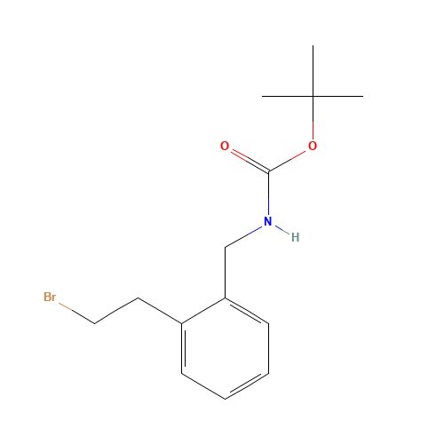 tert-butyl N-[[2-(2-bromoethyl)phenyl]methyl]carbamate (CAS: 496917-86-3) - Chemical Structure and Molecular Formula 
