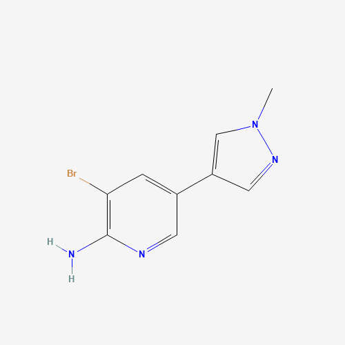 3-bromo-5-(1-methylpyrazol-4-yl)pyridin-2-amine (CAS: 1478859-34-5) - Chemical Structure and Molecular Formula 