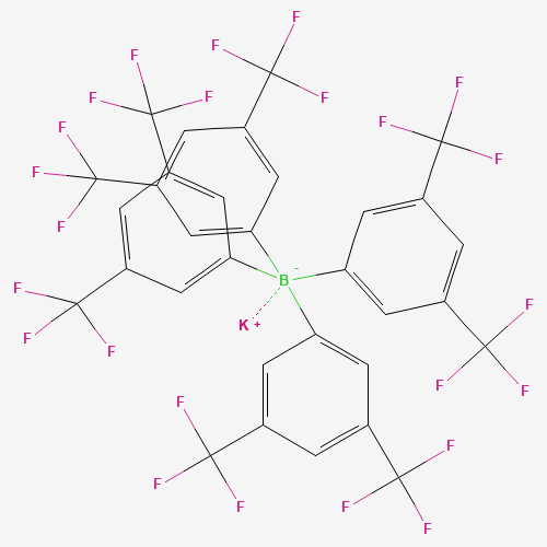 potassium;tetrakis[3,5-bis(trifluoromethyl)phenyl]boranuide (CAS: 105560-52-9) - Chemical Structure and Molecular Formula 