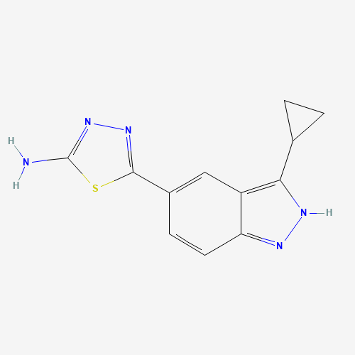 5-(3-cyclopropyl-2H-indazol-5-yl)-1,3,4-thiadiazol-2-amine (CAS: 885222-81-1) - Chemical Structure and Molecular Formula 