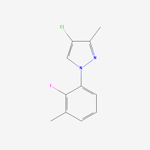 4-chloro-1-(2-iodo-3-methylphenyl)-3-methylpyrazole (CAS: 1319197-06-2) - Chemical Structure and Molecular Formula 