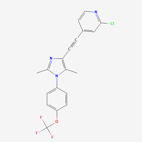 2-chloro-4-[2-[2,5-dimethyl-1-[4-(trifluoromethoxy)phenyl]imidazol-4-yl]ethynyl]pyridine (CAS: 871362-31-1) - Related Chemical Product