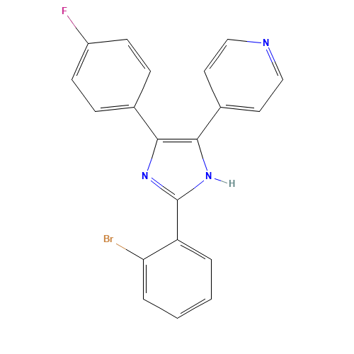 4-[2-(2-bromophenyl)-4-(4-fluorophenyl)-1H-imidazol-5-yl]pyridine (CAS: 384820-17-1) - Chemical Structure and Molecular Formula 
