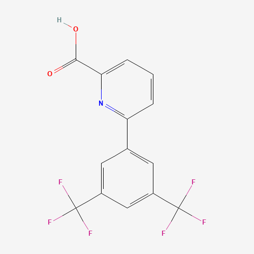 6-[3,5-bis(trifluoromethyl)phenyl]pyridine-2-carboxylic acid (CAS: 887982-70-9) - Chemical Structure and Molecular Formula 