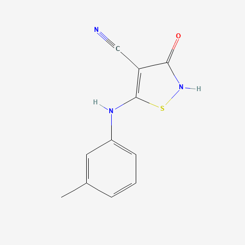 5-(3-methylanilino)-3-oxo-1,2-thiazole-4-carbonitrile (CAS: 663958-07-4) - Chemical Structure and Molecular Formula 