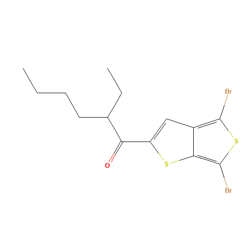 1-(4,6-dibromothieno[2,3-c]thiophen-2-yl)-2-ethylhexan-1-one (CAS: 1194605-76-9) - Chemical Structure and Molecular Formula 