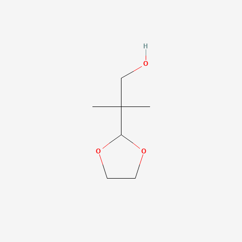 2-(1,3-dioxolan-2-yl)-2-methylpropan-1-ol (CAS: 32935-42-5) - Chemical Structure and Molecular Formula 