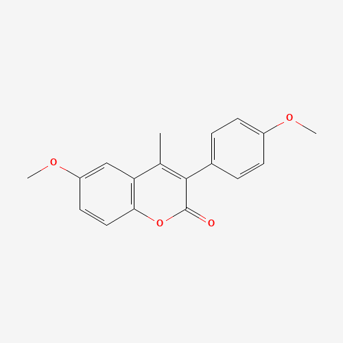 6-methoxy-3-(4-methoxyphenyl)-4-methylchromen-2-one (CAS: 263365-06-6) - Chemical Structure and Molecular Formula 