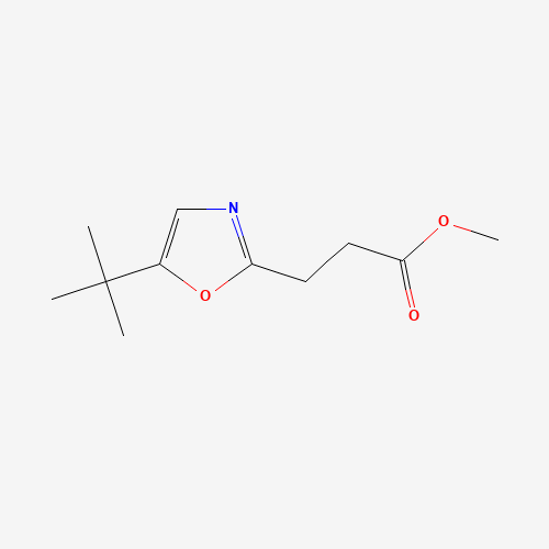 methyl 3-(5-tert-butyl-1,3-oxazol-2-yl)propanoate (CAS: 1244059-00-4) - Chemical Structure and Molecular Formula 