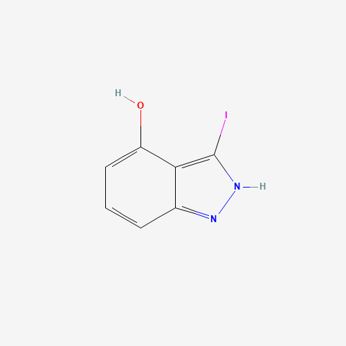 3-iodo-1,2-dihydroindazol-4-one (CAS: 1246307-74-3) - Chemical Structure and Molecular Formula 