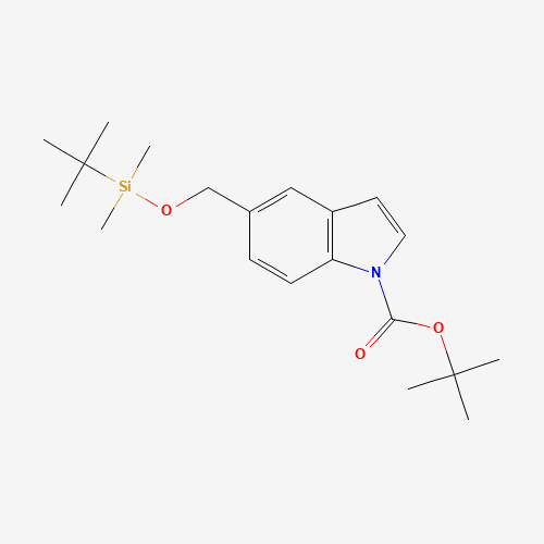 tert-butyl 5-[[tert-butyl(dimethyl)silyl]oxymethyl]indole-1-carboxylate (CAS: 335649-83-7) - Chemical Structure and Molecular Formula 