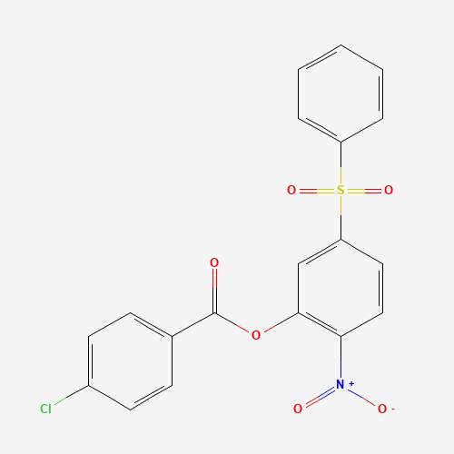 [5-(benzenesulfonyl)-2-nitrophenyl] 4-chlorobenzoate (CAS: 219793-45-0) - Chemical Structure and Molecular Formula 