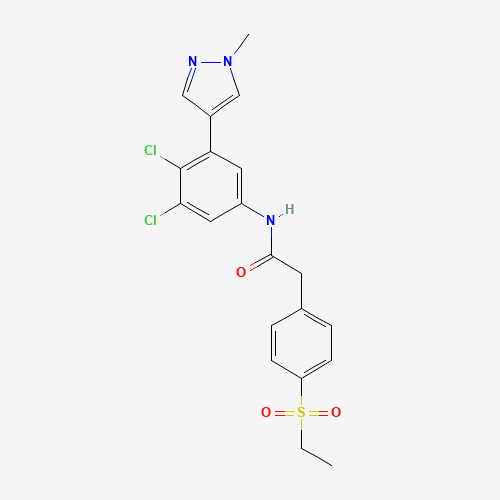 N-[3,4-dichloro-5-(1-methylpyrazol-4-yl)phenyl]-2-(4-ethylsulfonylphenyl)acetamide (CAS: 1426804-21-8) - Related Chemical Product